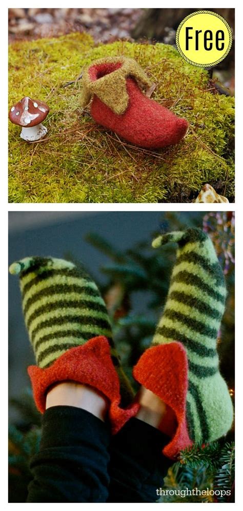 Elf Slippers Free Knitting Pattern | Elf slippers, Knitting patterns ...