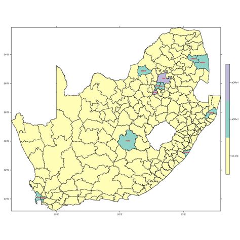 Map of South Africa showing the 12 municipalities that are linked by an ...