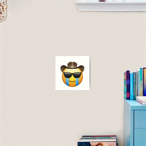 "crying cowboy emoji" Art Print for Sale by goblinartist | Redbubble