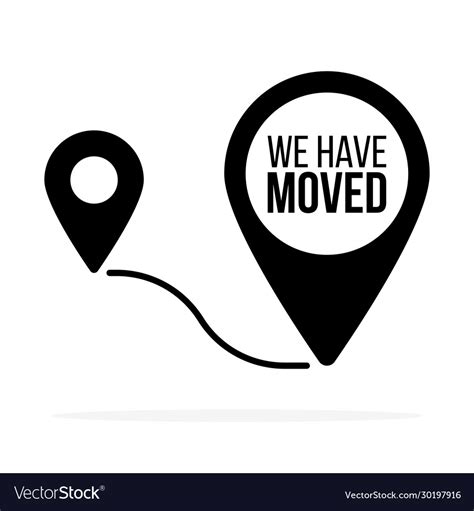 Weve moved moving office sign clipart image Vector Image