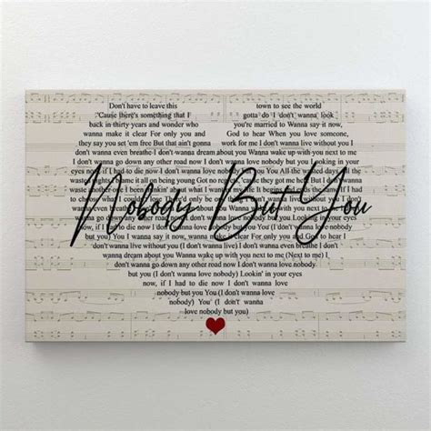 Nobody But You Lyrics Lyric Poster Canvas, Music Poster Canvas ...