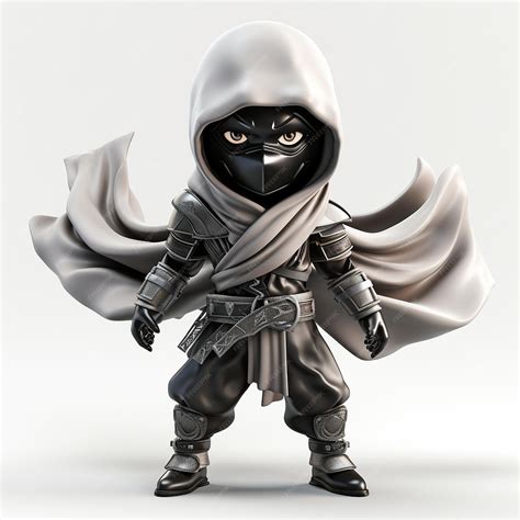 Premium AI Image | 3d ninja character with belt white background