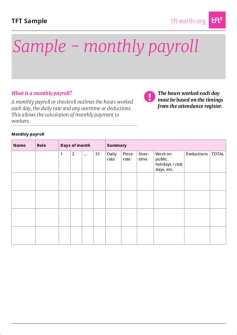 Payroll Breakdown Template | PDF Template