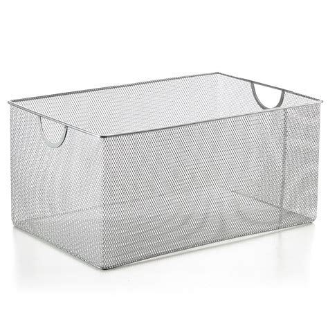 YBMHome 198 Silver Mesh Open Bin Storage Basket Organizer - Walmart.com