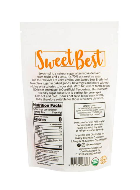 Baking Essentials Corporation | Sweet Best Erythritol Natural Sweetener ...