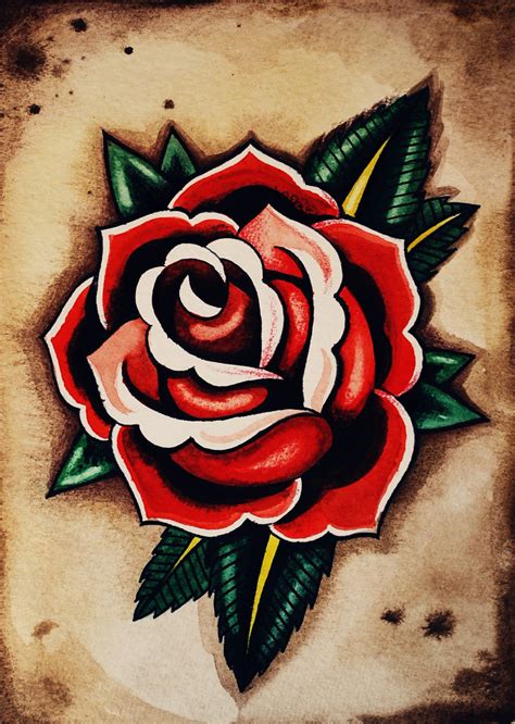 Traditional Rose Tattoo Drawing : Rosas Tatuaje Rosen Sketches Tradicionales Inspiración ...