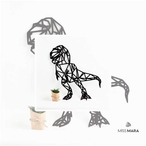 T Rex Dinosaur Wall Decor Papercraft Printable Low Po - vrogue.co