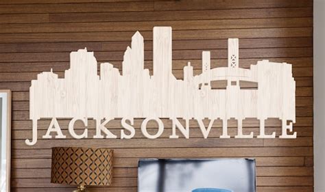 Jacksonville Wall Sign, City Skyline Wall Decor, Florida Wall Art, City ...