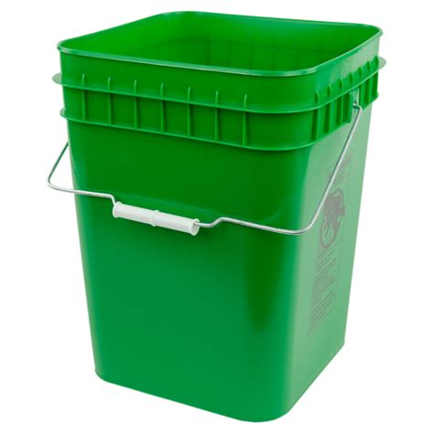 Economy Green 4 Gallon Square Bucket | U.S. Plastic Corp.