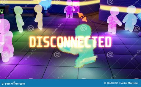 Vr Avatar Of A User Gets Disconnected Message - Industrial 3D Rendering Stock Image ...