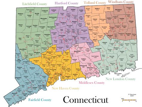 Printable Map Of Connecticut Towns