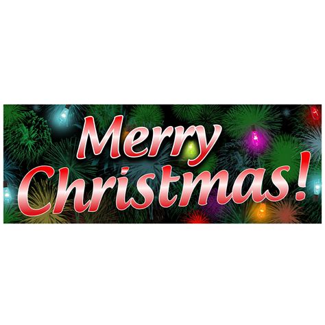 Merry Christmas Banner, Outdoor Holiday Party Decor Hanging Vinyl Sign ...