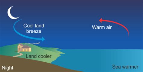 Please explain what is land breeze and sea breeze with a diagram. - yu6p6sll