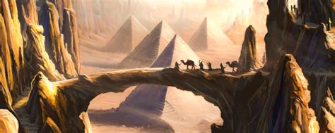 Download wallpaper art, painting, concept art, Pyramid, section ...