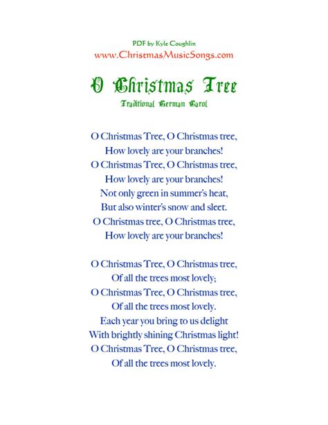 O Christmas Tree lyrics