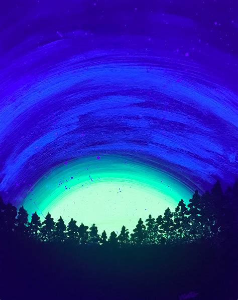 BLACKLIGHT Painting Sip & Paint “Northern Lights” | Vincent's Eat- Paint- Love Studio