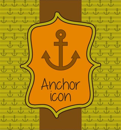 Premium Vector | Anchor icon over green background vector illustration