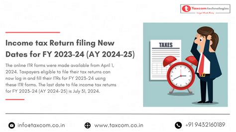 Income tax Return filing New Dates for FY 2023-24 (AY 2024-25) – Taxcom ...