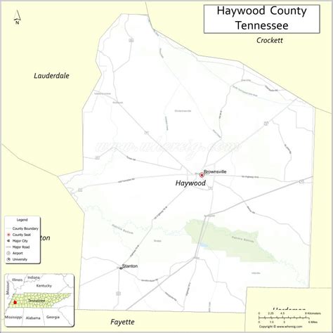 Map of Haywood County, Tennessee - Where is Located, Cities, Population ...