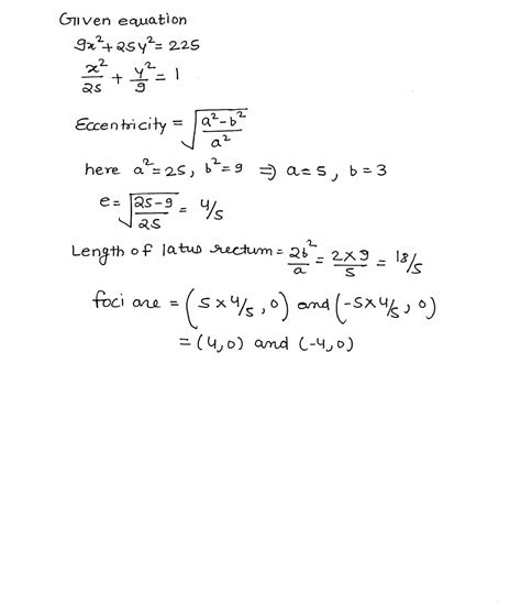 Find the coordinates of foci, vertices, lengths of major axis, minor axis, latus rectum and the ...