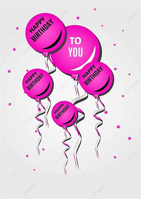 Balloons And Happy Birthday Happy Violet Art Vector, Happy, Violet, Art PNG and Vector with ...