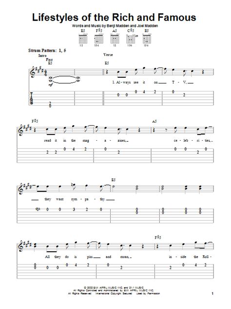 Lifestyles Of The Rich And Famous by Good Charlotte - Easy Guitar Tab - Guitar Instructor