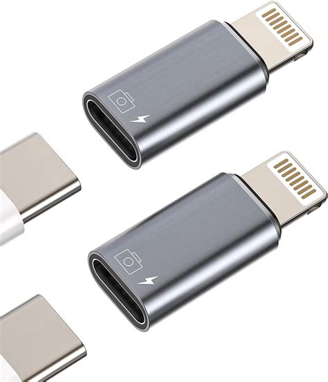 iPhone OTG Adapter USB C Female to Lightning Male(2Pack)Apple Charger Data Sync Dongle Type-c ...