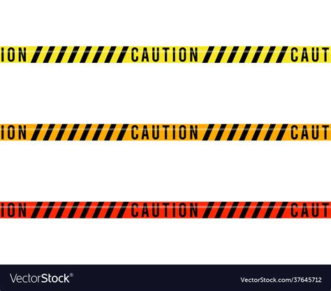 Yellow plastic caution tape or warning tape set Vector Image