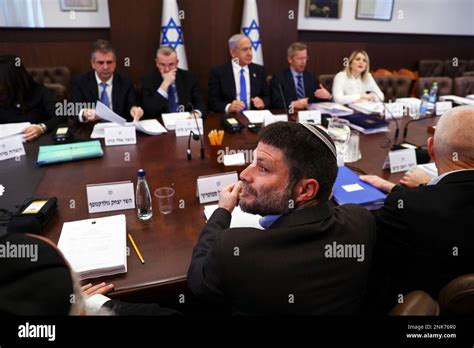 Israeli Finance Minister Bezalel Smotrich attends a cabinet meeting at ...