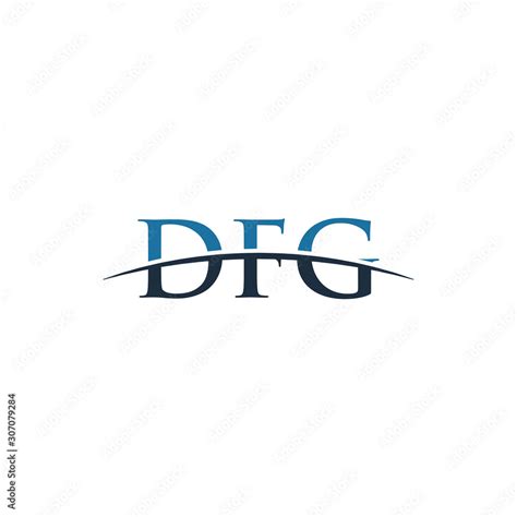 Initial letter DFG, overlapping movement swoosh horizon logo company design inspiration in blue ...