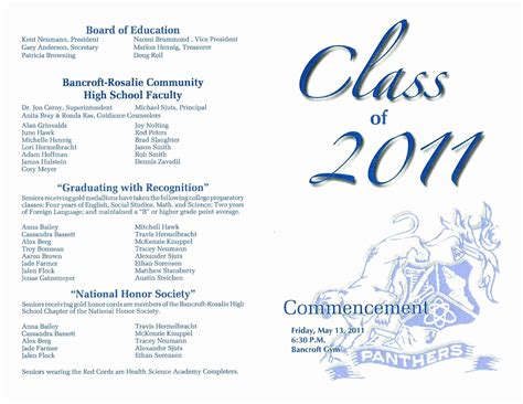 Graduation Ceremony Agenda