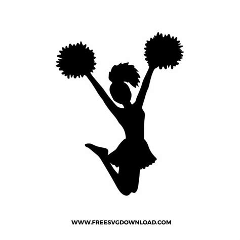 Cheerleader Silhouette SVG & PNG free cut files