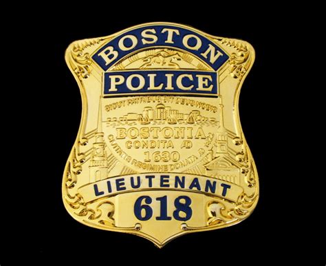 Boston Police Lieutenant Badge Solid Copper Replica Movie Props With N – Coin Souvenir