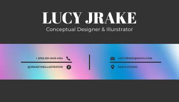 Black And Holographic Business Card | Business Card Template