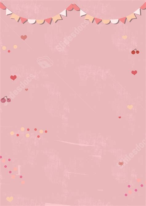 Simple Pink Bunting Page Border Background Word Template And Google ...