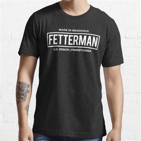 "John Fetterman for US Senate (white on black)" T-shirt for Sale by Thelittlelord | Redbubble ...