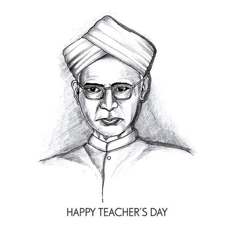 Free Vector | Hand drawn art sketch doctor sarvepalli radhakrishnan ...