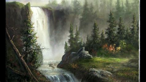 Oil painting | Cascading Waterfall | Paint with Kevin Hill - YouTube