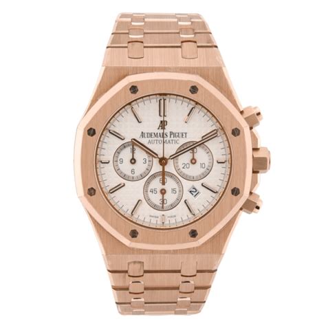 Audemars Piguet Royal Oak Chronograph Rose Gold White Dial For Sale UK ...