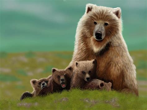 Mama Bear and Cubs Digital Art by Stacey Purdy - Pixels