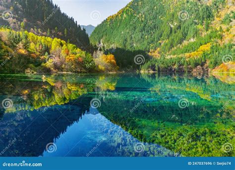 Five Flower Lake at Autumn Time. Jiuzhaigou Nature Reserve. Jiuzhai ...