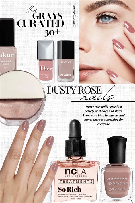 30+ Dusty Pink Rose Nails - the gray details