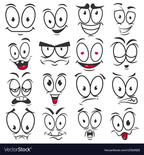 Smile cartoon emoticons and emoji faces Royalty Free Vector