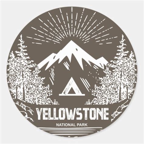 Yellowstone National Park Round Stickers | Zazzle