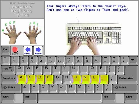 Typing Tutor Software: Animated Beginning Typing