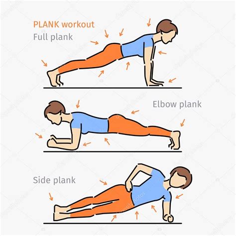 Woman making plank exercise. — Stock Vector © VectorStory #105511448