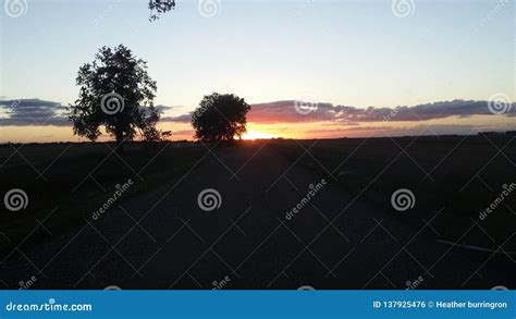 Old dirt road sunset stock photo. Image of dirt, road - 137925476