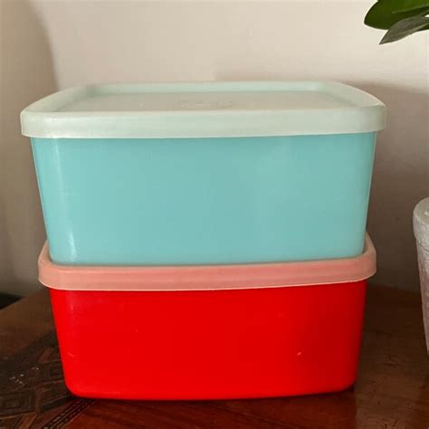 Tupperware Square Round Containers - Etsy