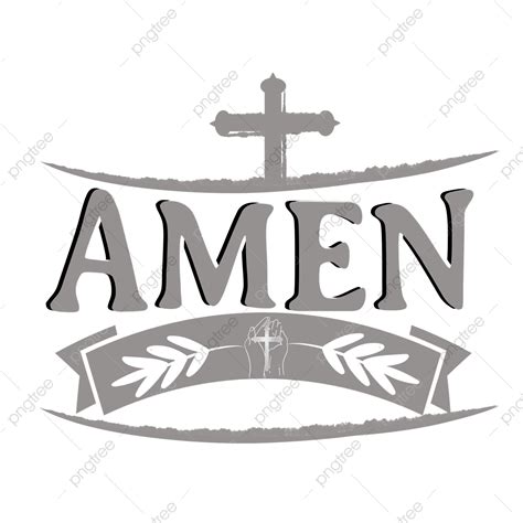 Religious Cross White Transparent, Amen Religious Font Gray Cross, Amen ...