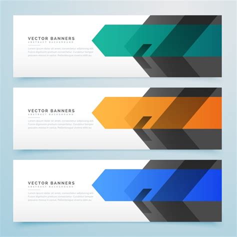 Premium Vector | Geometric banner design set